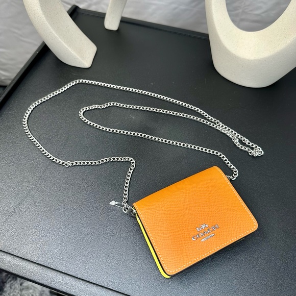 NEW! Coach Colorblock Leather Mini Wallet On a Chain - Picture 7 of 17